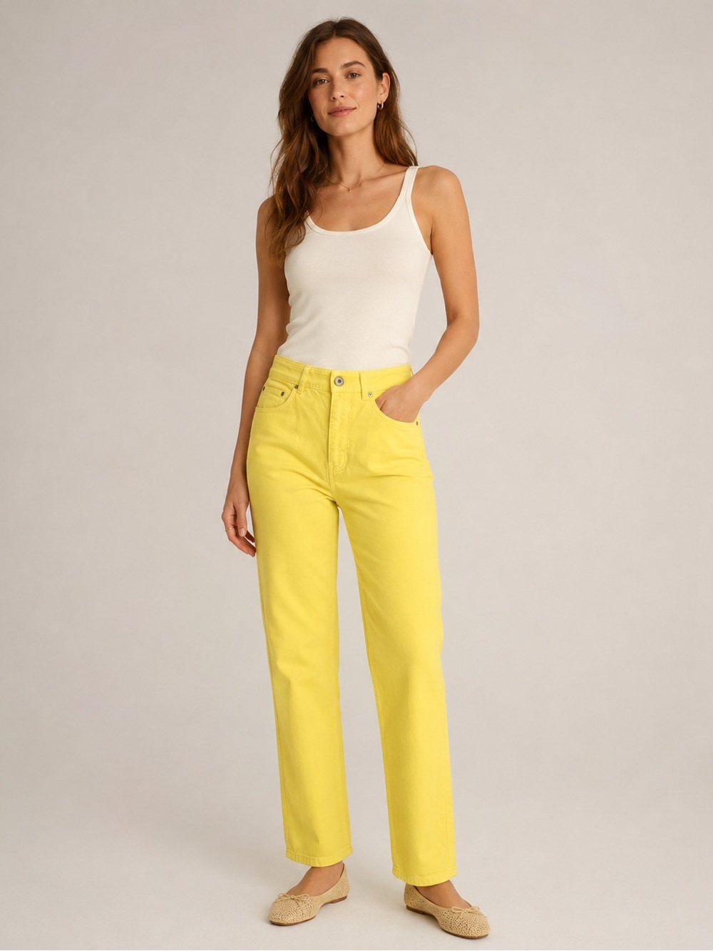Weekend Max Mara Yellow Straight Leg Jeans – Size W30
